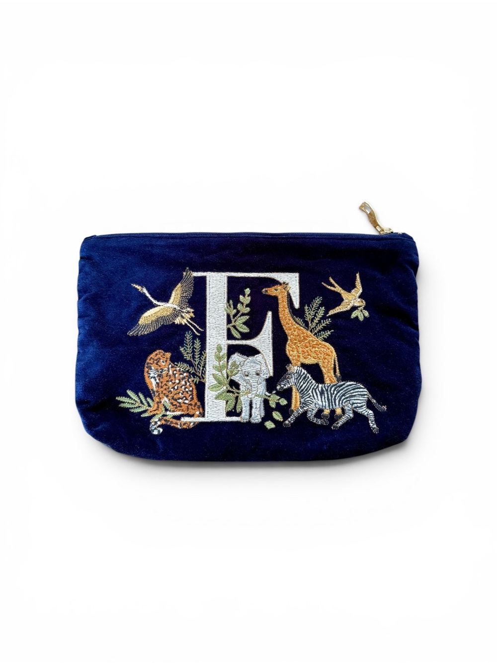 Elizabeth Scarlett Safari Alphabet “F” Everyday Velvet Pouch with Dustbag